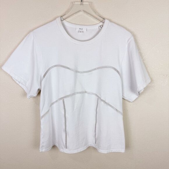 ALC Basic White Short Sleeve Tee Shirt Cut Out XL - Picture 1 of 4